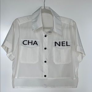 Black and White C C Blouse